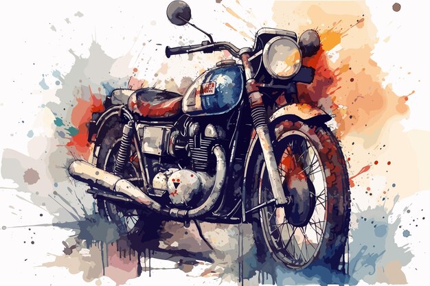 Vector un dibujo de una motocicleta con la palabra viejo