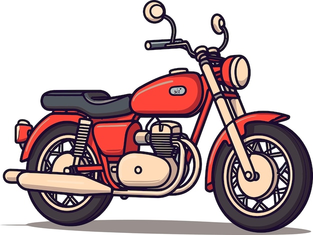 un dibujo de una motocicleta roja con un asiento negro
