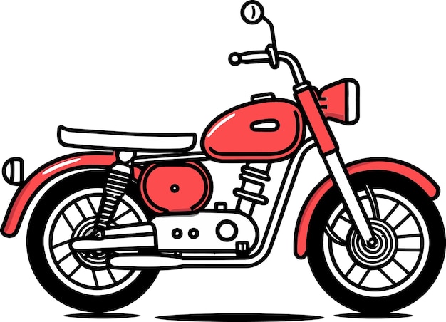 un dibujo de una motocicleta roja con un marco rojo