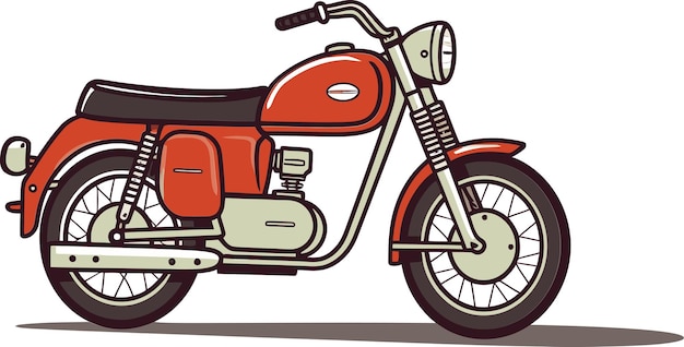 un dibujo de una motocicleta roja y negra con un cuerpo rojo