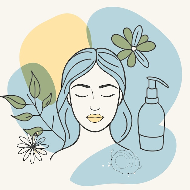 un dibujo de una mujer con una botella de perfume a su lado