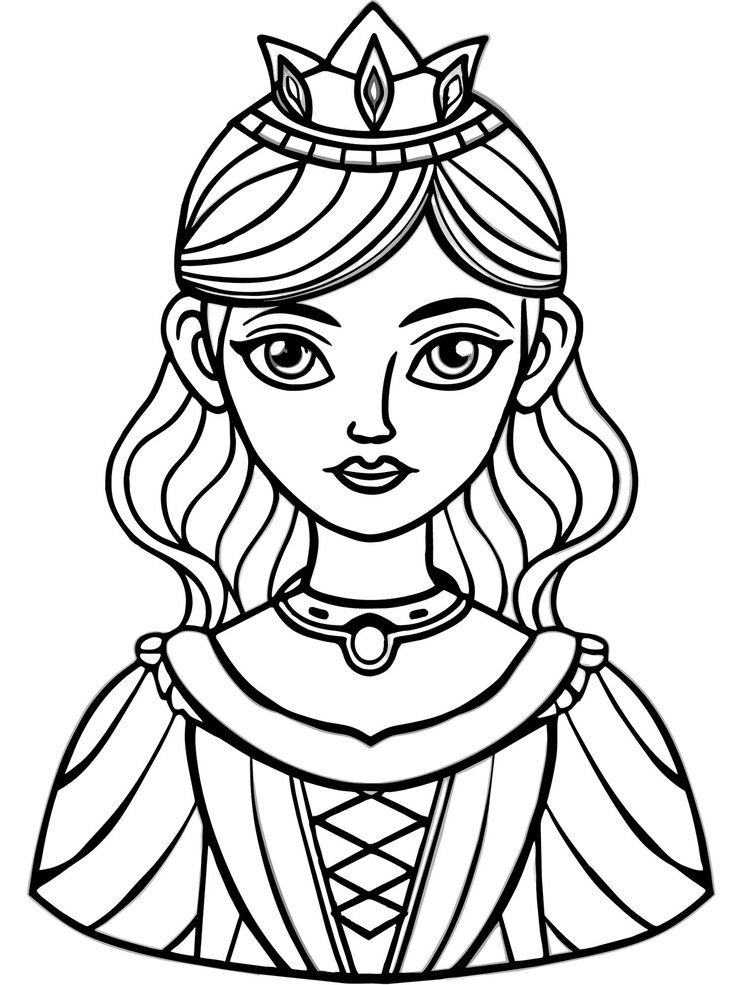 Vector un dibujo de una mujer con cabello largo y una trenza larga