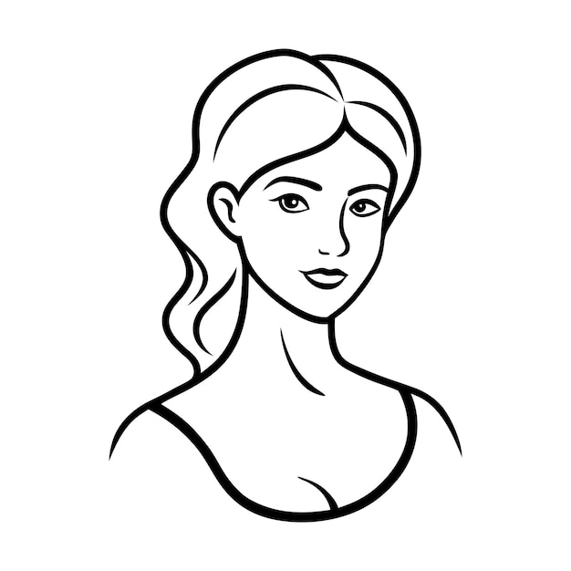 un dibujo de una mujer con el cabello largo