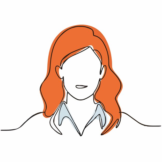 un dibujo de una mujer con el cabello rojo que dice rojo