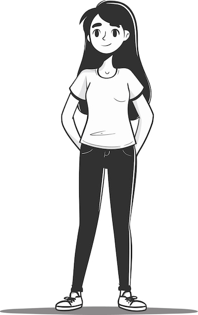 un dibujo de una mujer con una camisa que dice camiseta