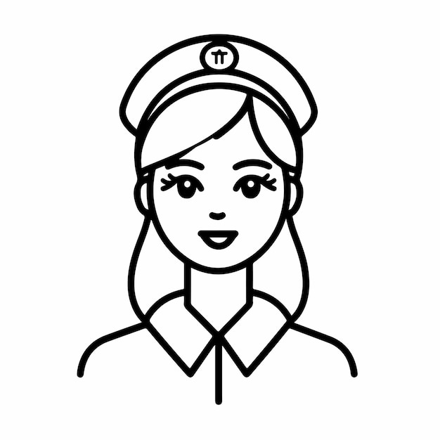 un dibujo de una mujer con un estetoscopio en la cabeza