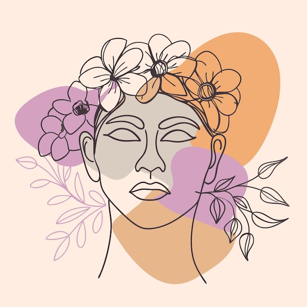 un dibujo de una mujer con flores en la cabeza y la palabra quot sueño quot en él