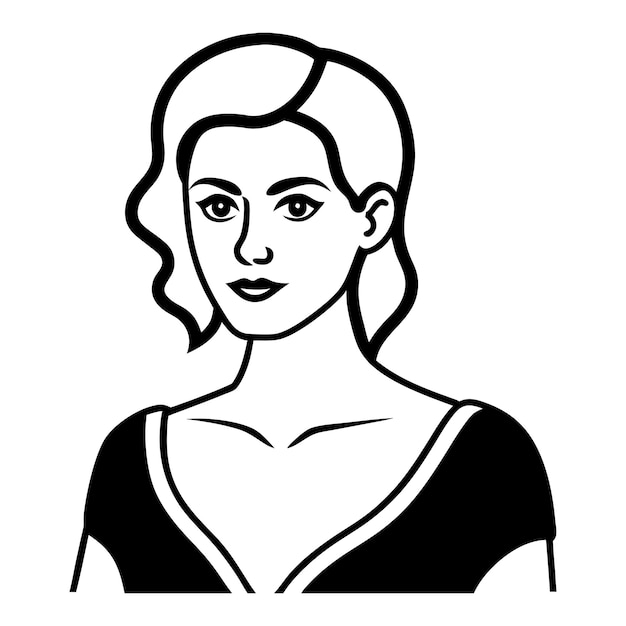 un dibujo de una mujer con un fondo blanco que dice la palabra en él