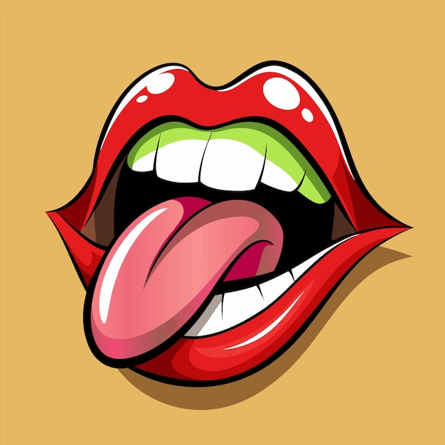 un dibujo de una mujer con labios rojos que dice quot labios quot