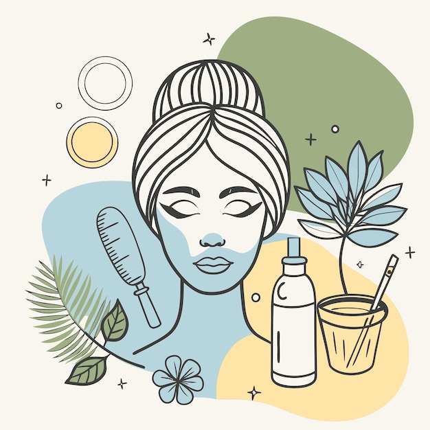 un dibujo de una mujer con mucho maquillaje en él