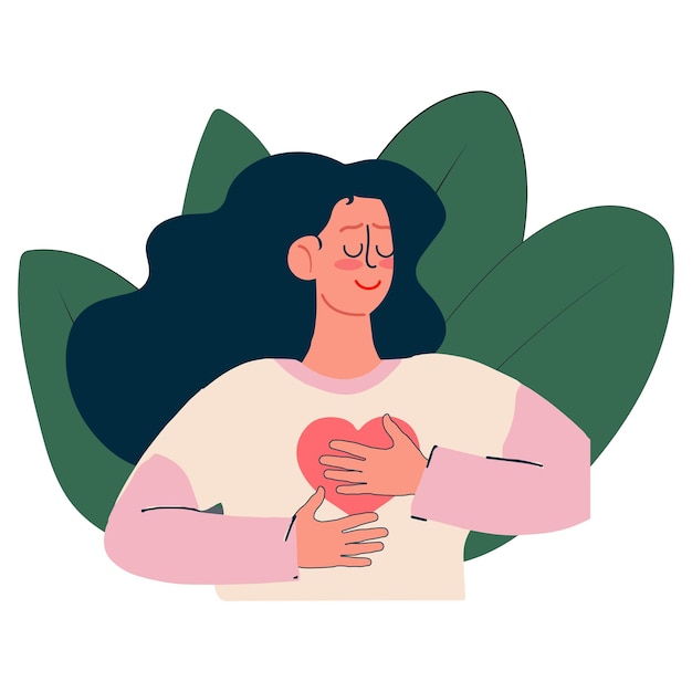 Un dibujo de una mujer sosteniendo un corazón con un hombre sosteniendo un corazón.