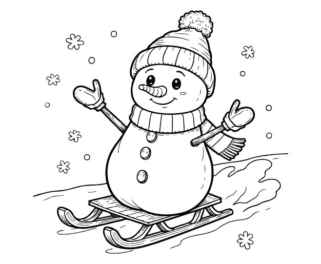 un dibujo de un muñeco de nieve con las palabras muñeca de nieve en él
