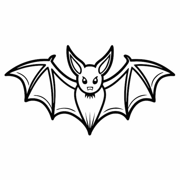 un dibujo de un murciélago con un contorno negro en él
