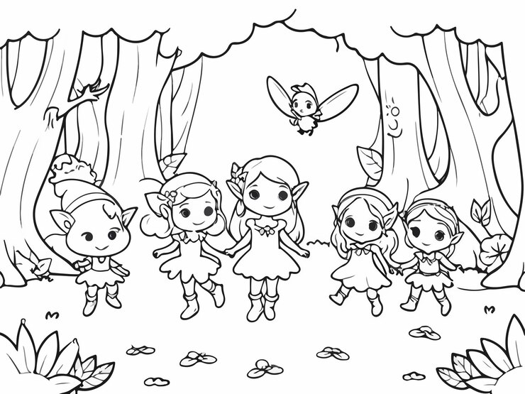 un dibujo de una niña pequeña y una libélula