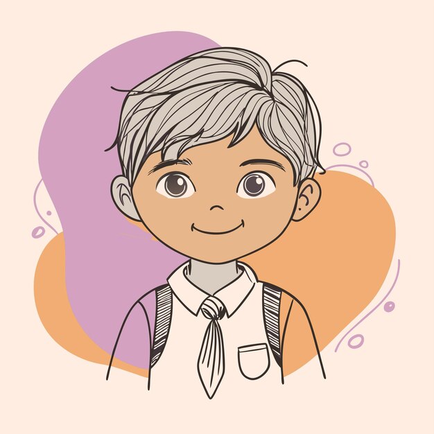 un dibujo de un niño con una camisa que dice "el nombre del niño"