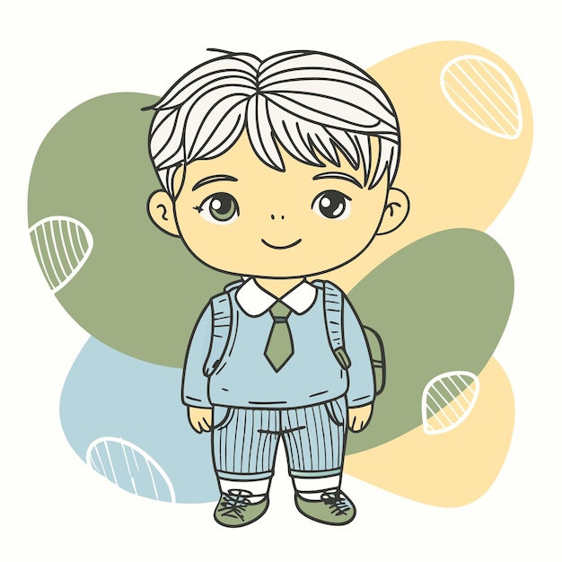 un dibujo de un niño con una camisa que dice "el nombre de un niño"
