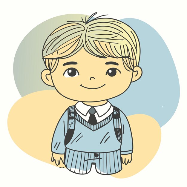 un dibujo de un niño con una camisa que dice la palabra cita en él