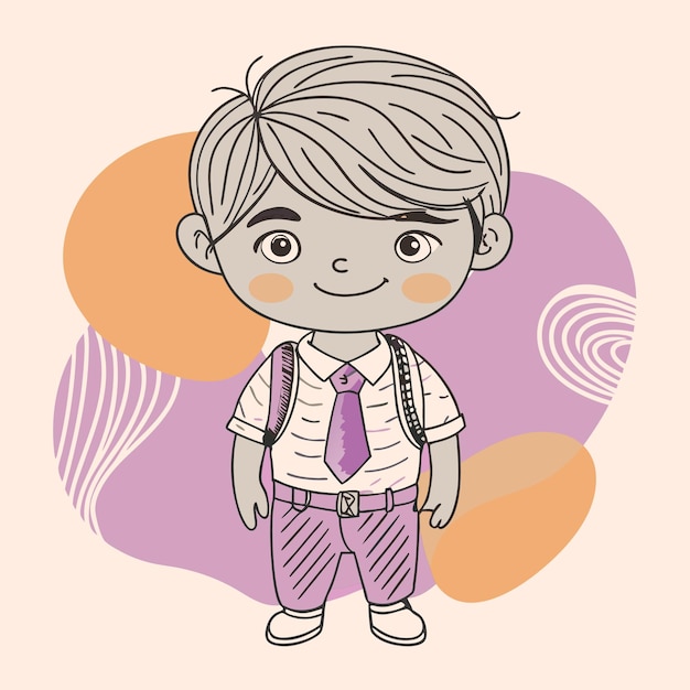 un dibujo de un niño con una corbata y una camisa que dice una cita