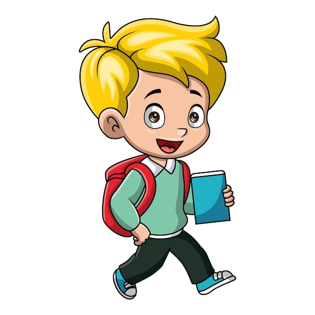 un dibujo de un niño con un libro llamado un libro