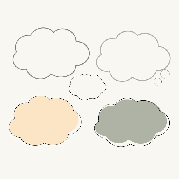 un dibujo de una nube con burbujas de habla y una burbuja en el medio