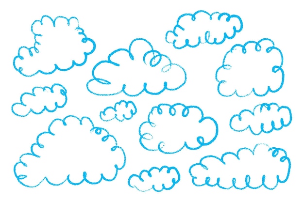 Dibujo de nube infantil lineal dibujado a mano