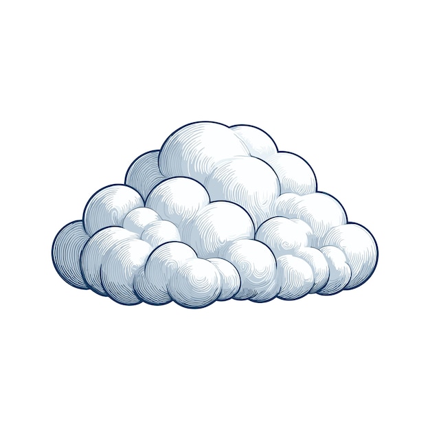 Vector un dibujo de una nube con nubes azules y blancas dibujos animados nubes vector ilustración de nubes vector