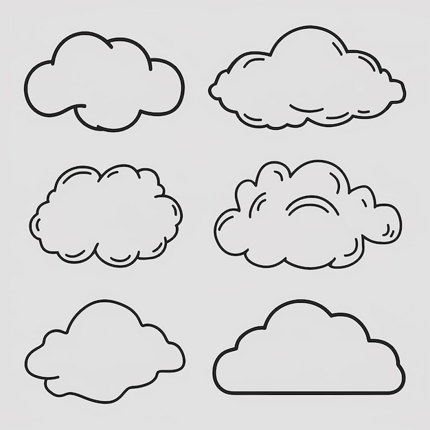 Vector un dibujo de una nube que tiene un contorno negro