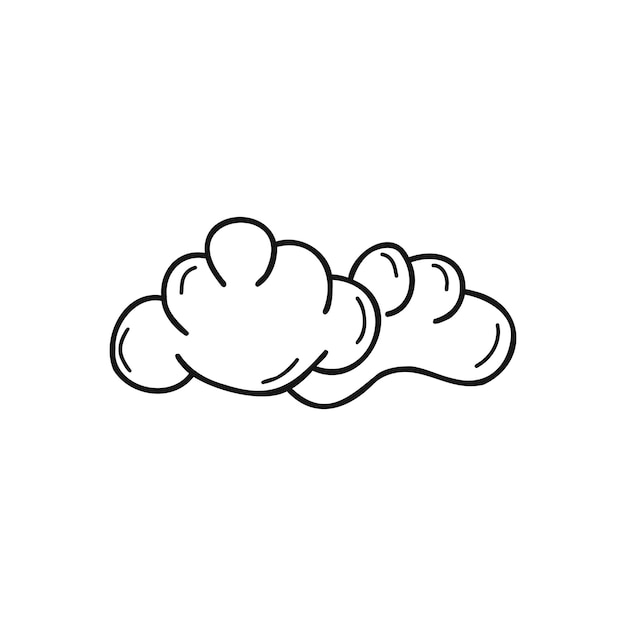 un dibujo de nubes con un contorno negro en él