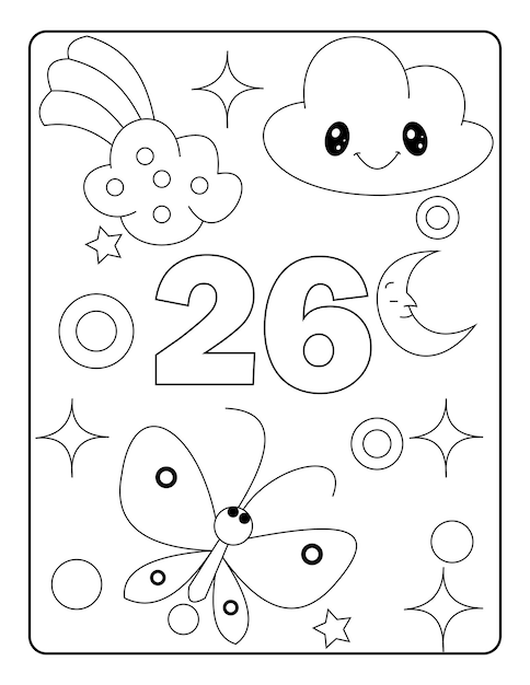 Dibujo de número de unicornio para colorear