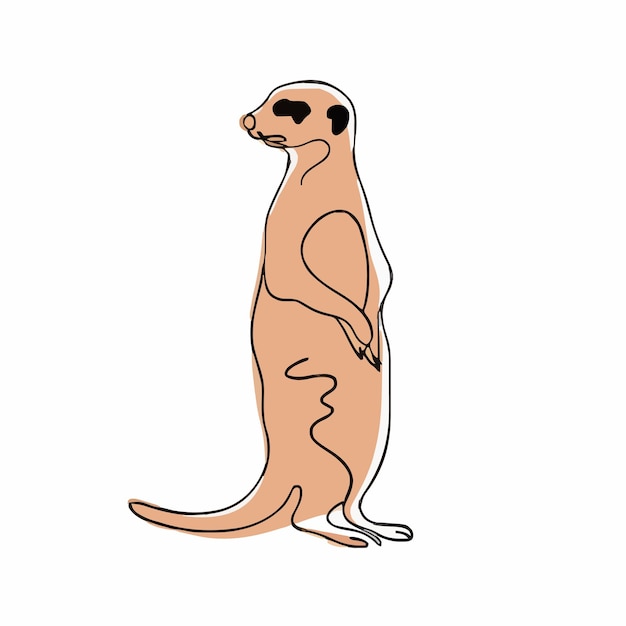 Vector un dibujo de una nutria con un fondo blanco