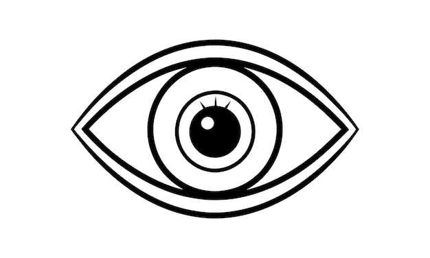 un dibujo de un ojo con un contorno negro
