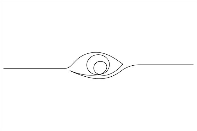 Dibujo de un ojo humano de una línea y icono de ilustración vectorial de contorno continuo aislado