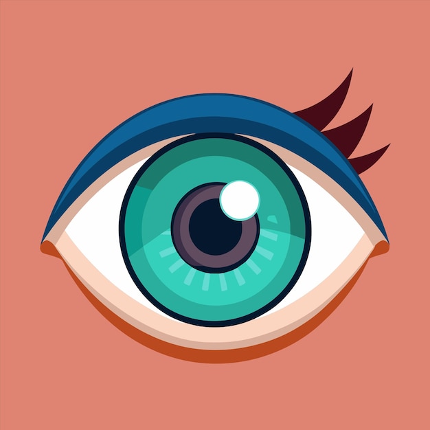 un dibujo de un ojo con un ojo verde y una banda azul a su alrededor