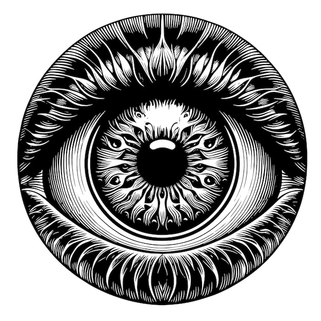 Vector un dibujo de un ojo que tiene un ojo grande