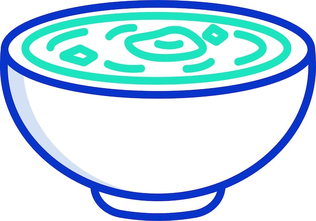 un dibujo de una olla con un diseño azul y verde en ella