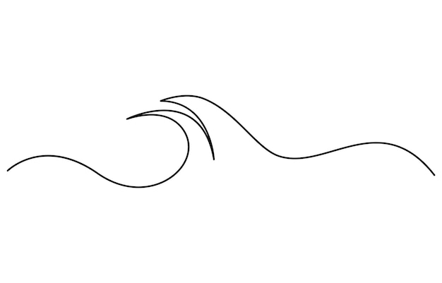 Un dibujo de onda oceánica simple de una sola línea Ilustración vectorial de dibujo de línea continua de ondas oceánicas