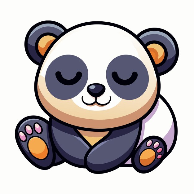 Vector un dibujo de un oso panda con la palabra panda en él