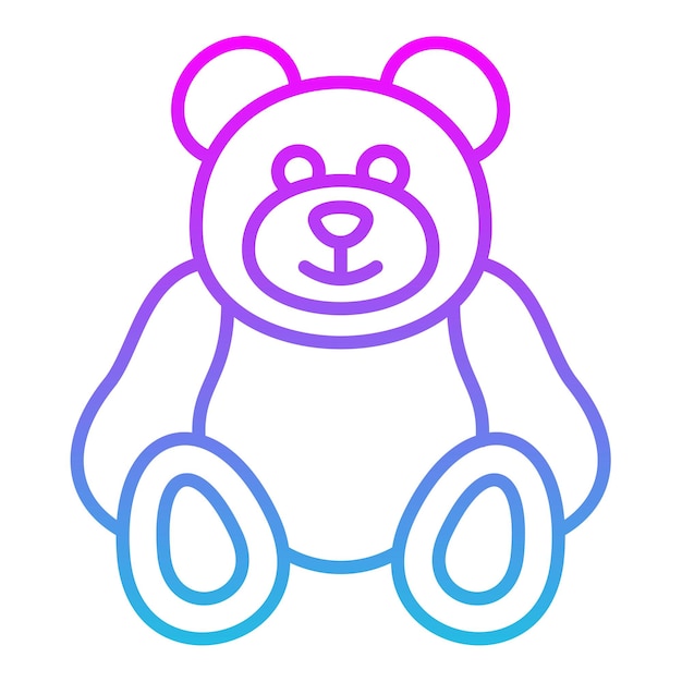 un dibujo de un oso de peluche con un círculo rosa y azul en él