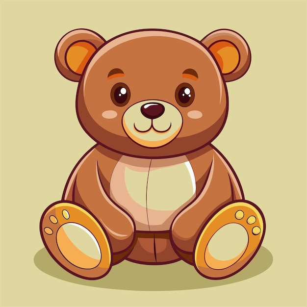 un dibujo de un oso de peluche con un pecho blanco y botones amarillos