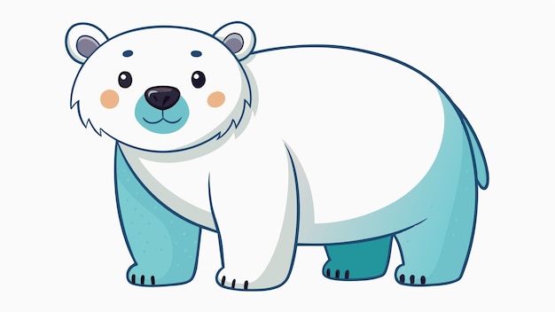 un dibujo de un oso polar con un fondo azul