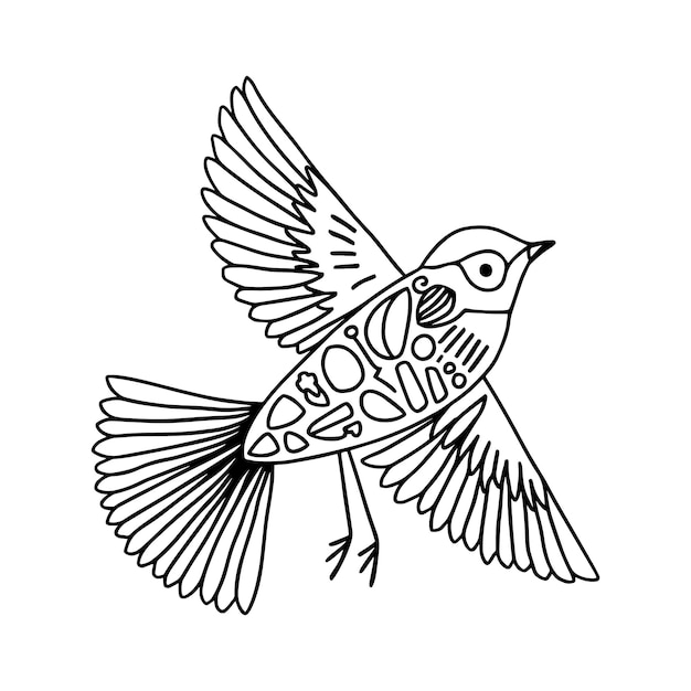 un dibujo de una página de colorear pájaros para libros para niños