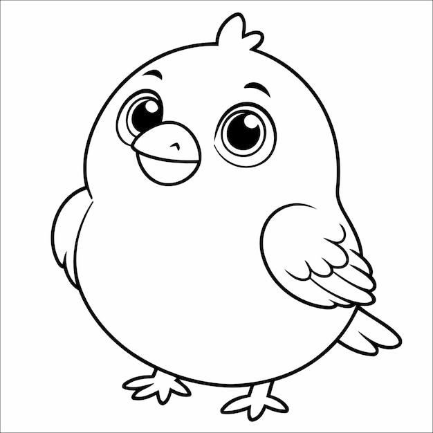 Dibujo de página para colorear de pájaros para niños Actividad