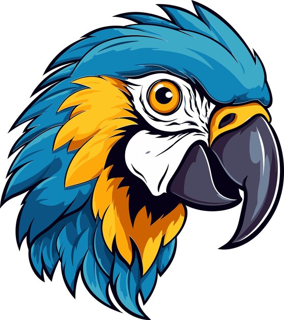 un dibujo de un pájaro azul con un pico azul y plumas amarillas y azules