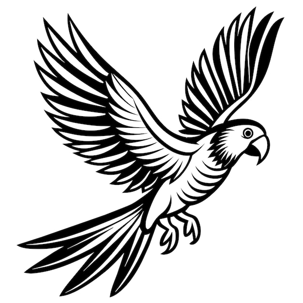 un dibujo de un pájaro con una cara blanca y un contorno negro del pájaro