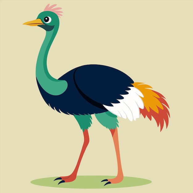 un dibujo de un pájaro con una cola y una cola coloridas