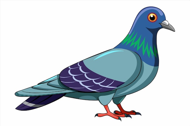 un dibujo de un pájaro con una cola verde y azul