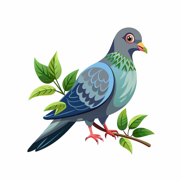 Vector un dibujo de un pájaro con un fondo verde y blanco