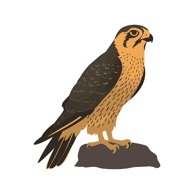 un dibujo de un pájaro con una imagen de un halcón en él