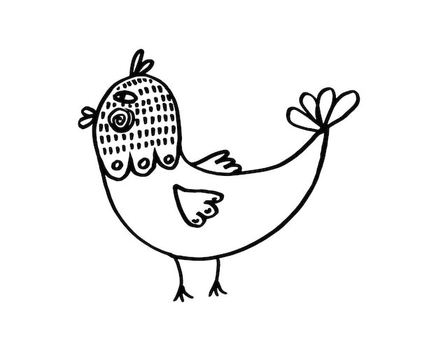 Dibujo de pájaro lindo de ilustración vectorial
