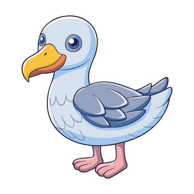 un dibujo de un pájaro con un pico amarillo y un ojo azul
